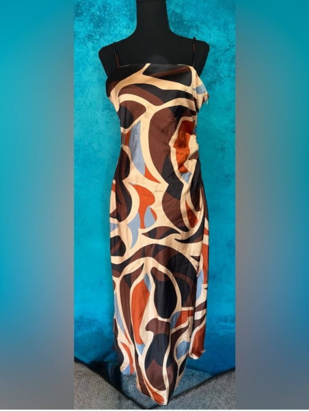 House of Harlow 1960 sleeveless scowl neck midi/maxi slip dress